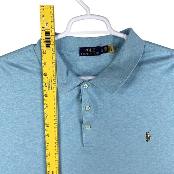 Ralph Lauren Polo Mens 4XLT Light Blue Short Sleeve Polo Shirt Golf Quiet Luxury - Picture 6 of 14